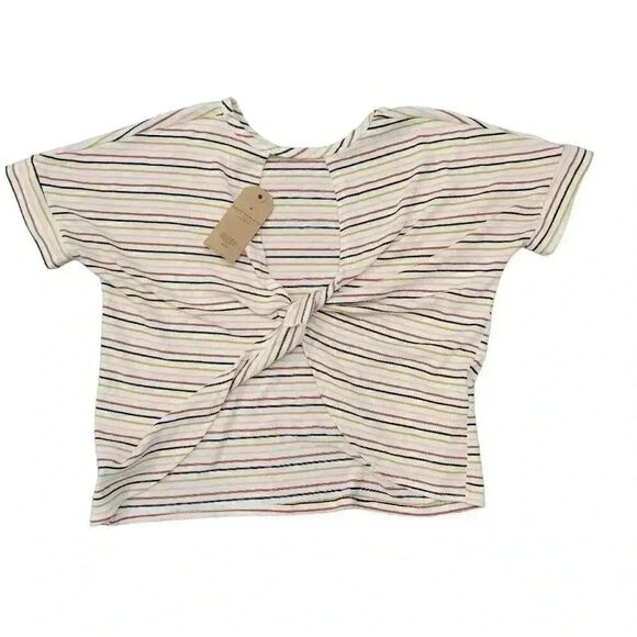 Lazy Sundays Women's Ivory Rayon/Poly/Spandex Lightweight Terry Cloth Striped Do - Picture 4 of 11
